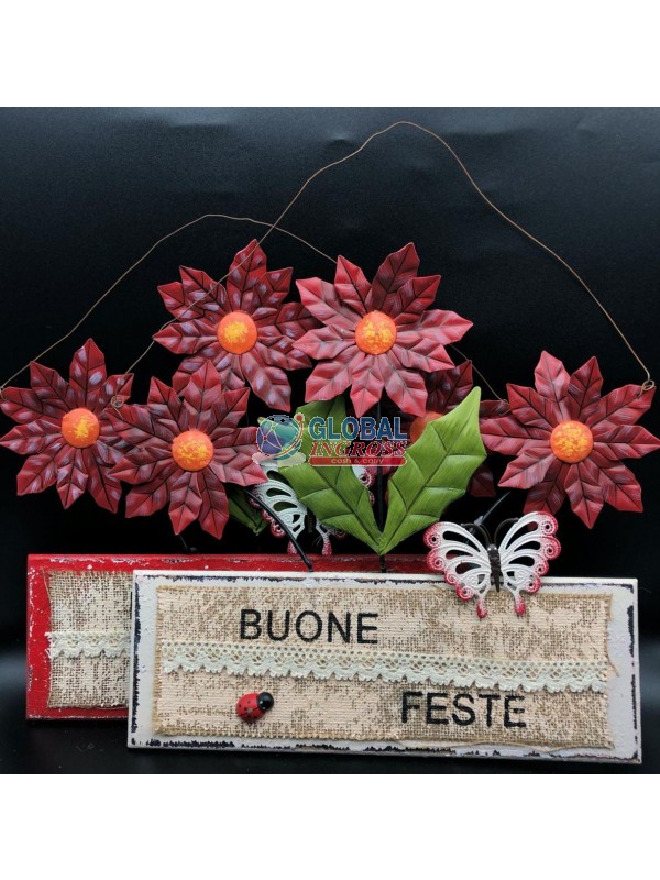 DIETROPORTA FIORI METALLO