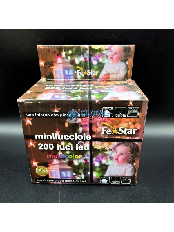 LUCI 200 LED MULTICOLORCAVO TRASPARENTE