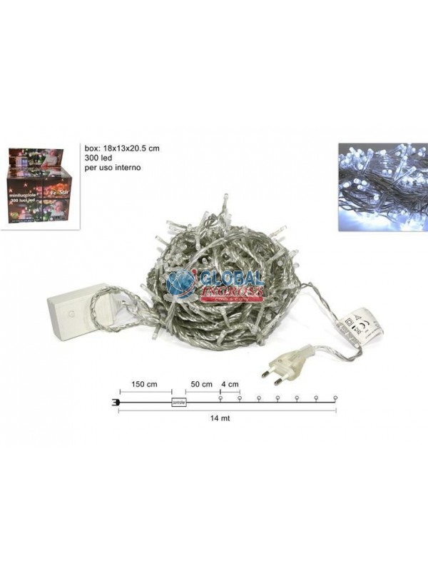 MINILED INTERNO 300 BIANCO CAVO TRASPARENTE.