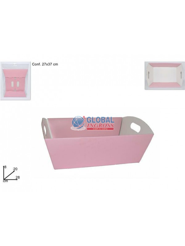 VASSOIO CARTONCINO 28x20x8 ROSA