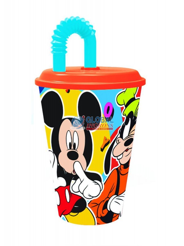 BICCHIERE C/CANNUCCIA MICKEY MOUSE.