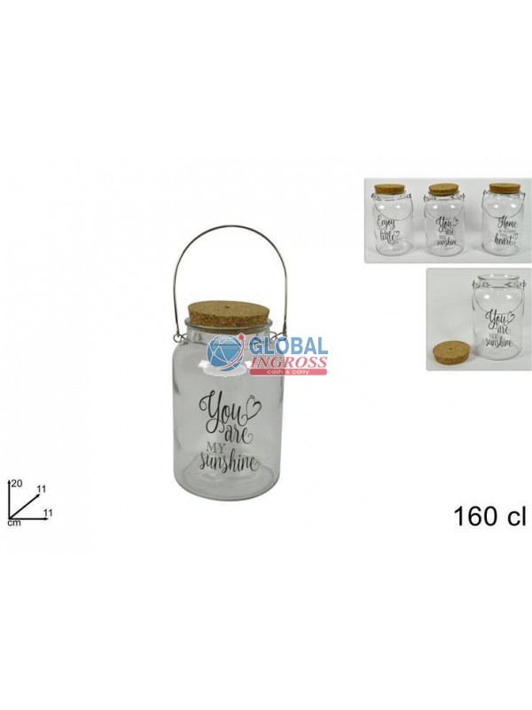 BARATTOLO VETRO TAPPO SUGHERO 160cl TONDO