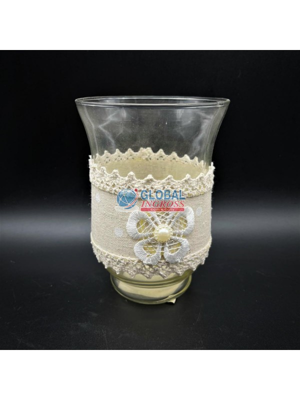 BICCHIERE TESSUTO/MERLETTO 15cm