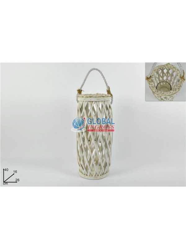 LANTERNA VIMINI BIANCO 40cm