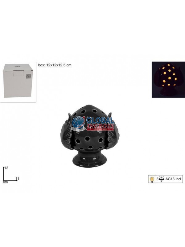 PUMO C/LUCE 12cm NERO TRAFORATO