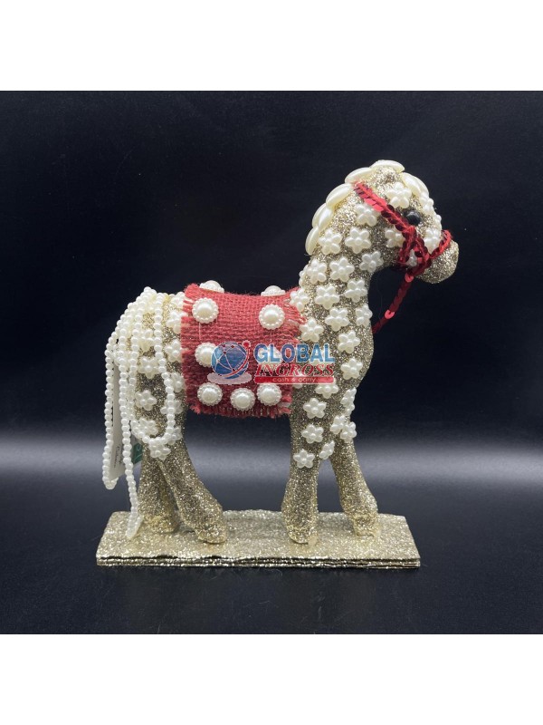 CAVALLO C/PERLE ORO 22cm   .m