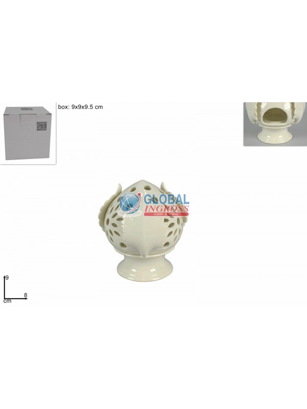 PUMO P/T-LIGHT 9cm BIANCO INTARSIATO