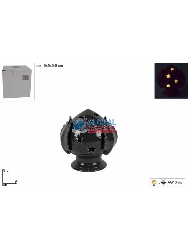PUMO C/LUCE 9,5cm NERO C/STELLE