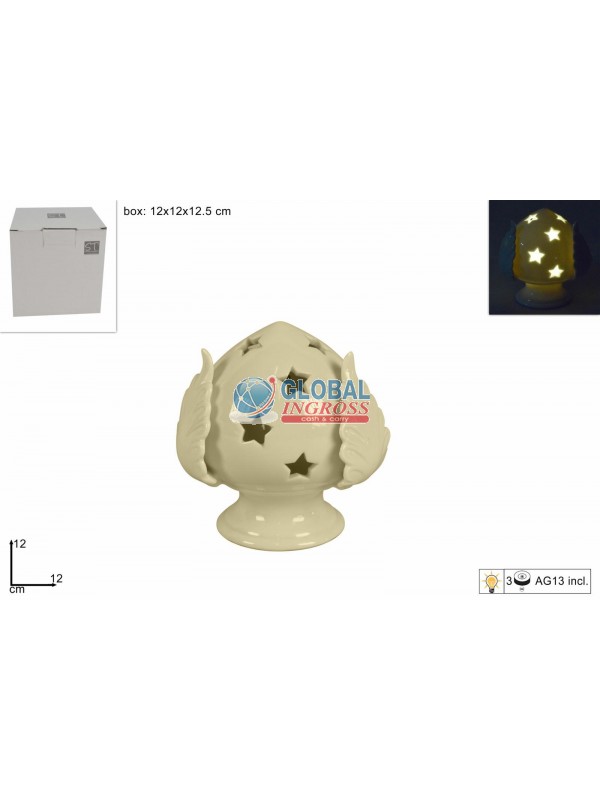 PUMO C/LUCE 12cm BEIGE C/STELLE