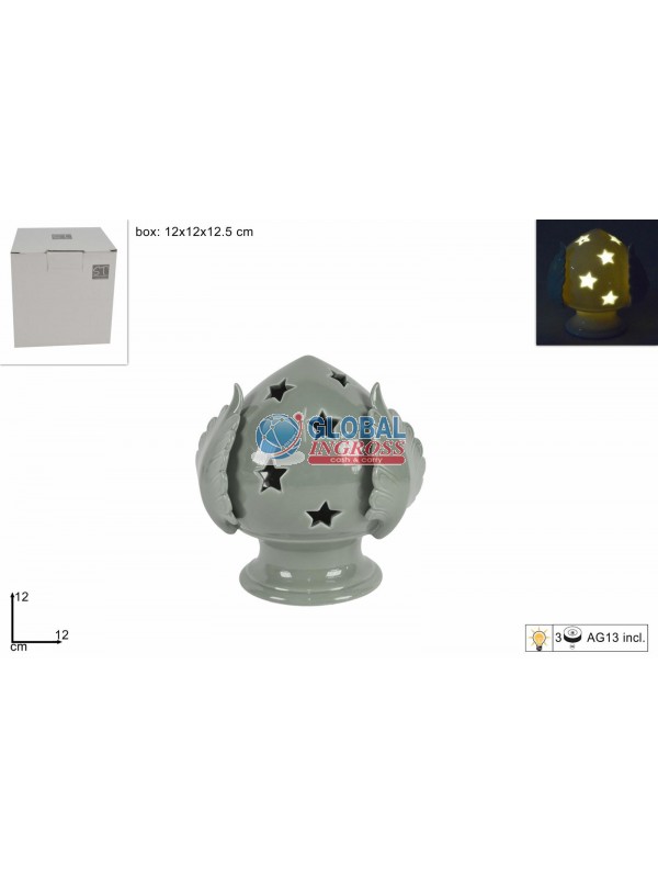 PUMO C/LUCE 12cm GRIGIOC/STELLE