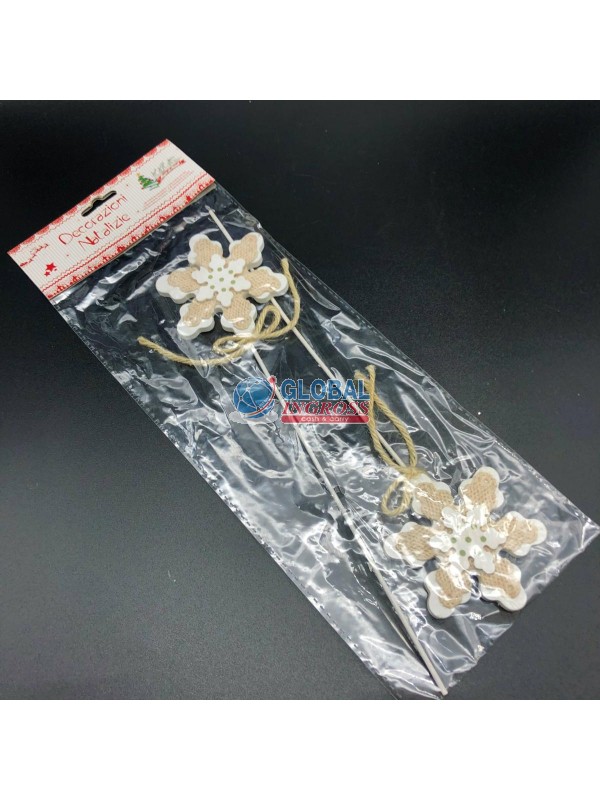 SPILLONE FIORE 2pz C/MERLETTO