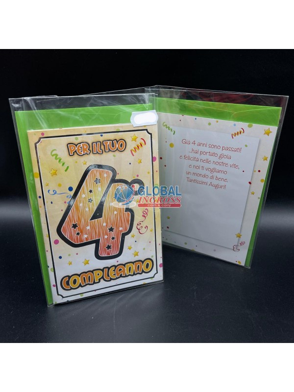 BIGLIETTO 4 ANNI PER ILTUO COMPLEANNO