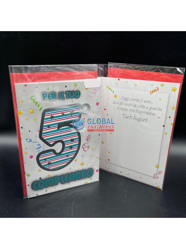 BIGLIETTO 5 ANNI PER ILTUO COMPLEANNO