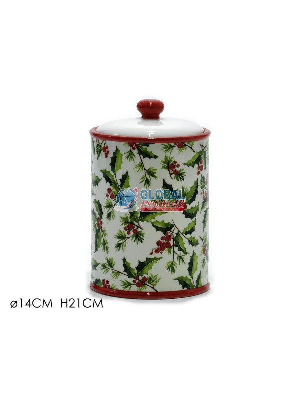 BARATTOLO DECORO AGRIFOGLIO 21cm