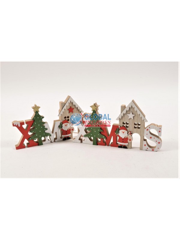 DECORAZIONE XMAS LEGNO 30x15cm