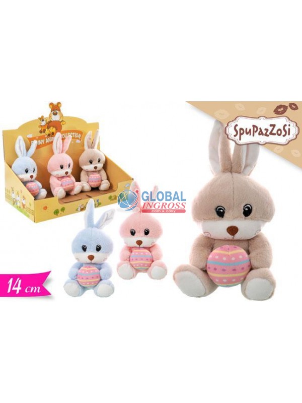 PELUCHE CONIGLIETTO C/UOVO 14cm
