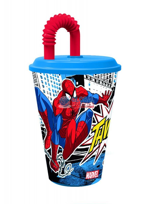 BICCHIERE C/CANNUCCIA SPIDERMAN
