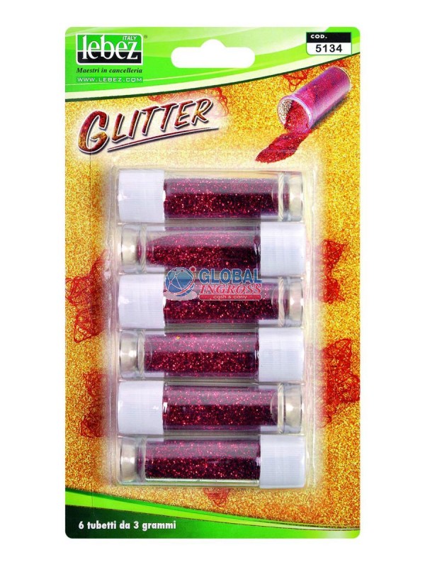 GLITTER 2gr ROSSO 6pz