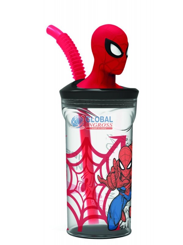 BICCHIERE 3D C/CANNUCCIA SPIDERMAN