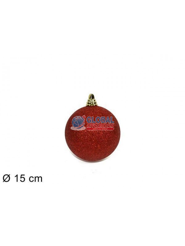 PALLA GLITTER 15cm ROSSO