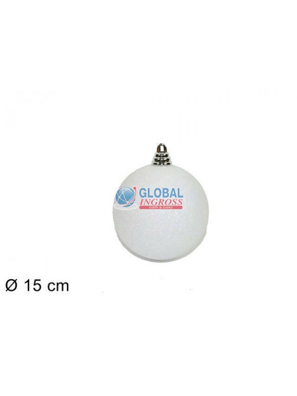 PALLA GLITTER 15cm BIANCO
