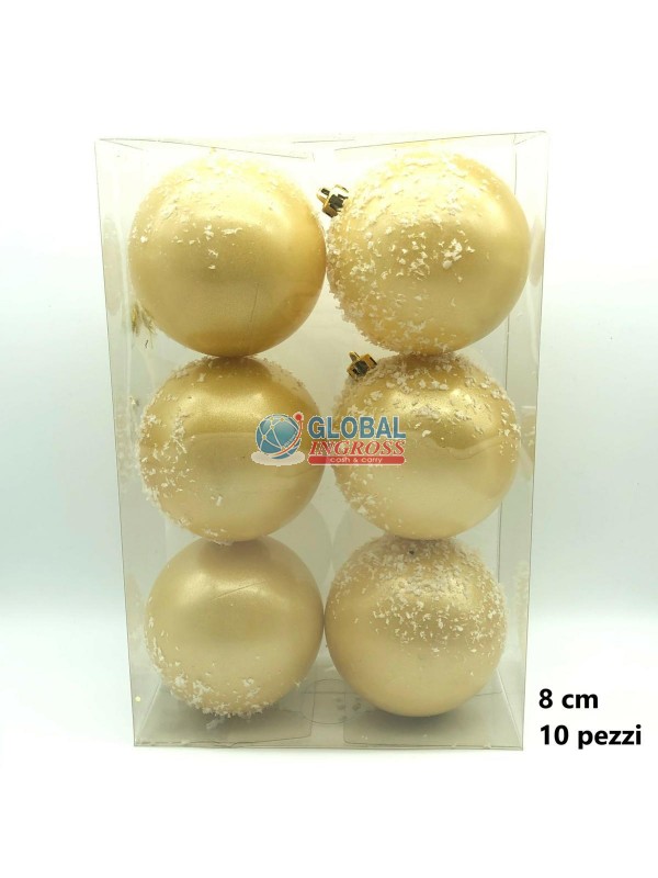 PALLE PERLATE ORO 8cm 10pz