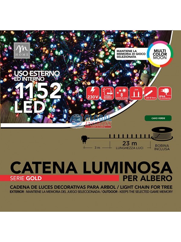 MINILED ESTERNO 1152 MULTICOLOR MOON CAVO VERDE SERIE GOLD