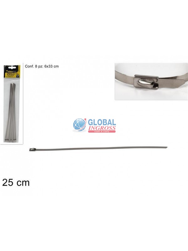 FASCETTE METALLO 25cm 8pz