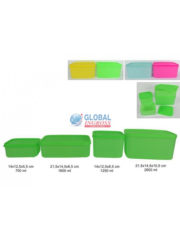 SET 4 CONTENITORI PLASTICA 4 misure