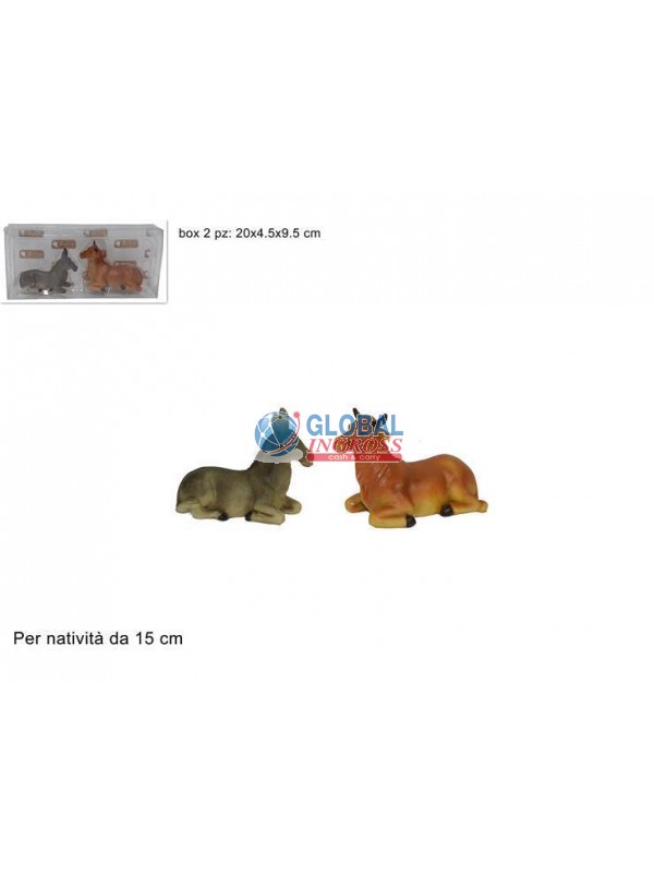 BUE E ASINELLO 2pz (PERNATIVITA' 15cm)