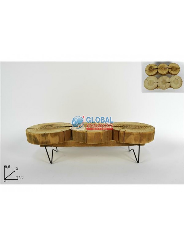 BASE LEGNO 3 TRONCHI C/PIEDISTALLO