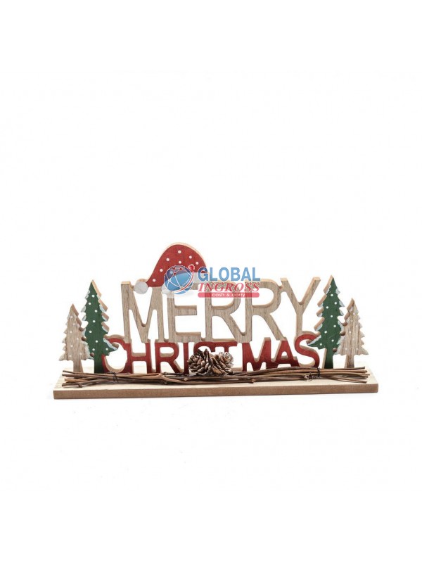 SCRITTA MERRY CHRISTMASLEGNO 30cm