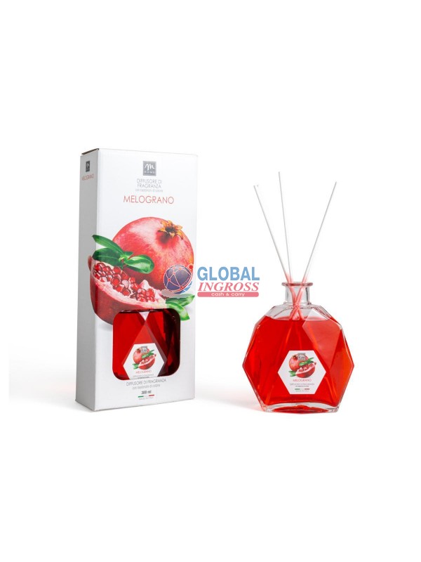 DIFFUSORE BOTTIGLIA ESAGONALE 300ml MELOGRANO