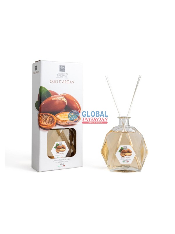 DIFFUSORE BOTTIGLIA ESAGONALE 300ml OLIO D'ARGAN