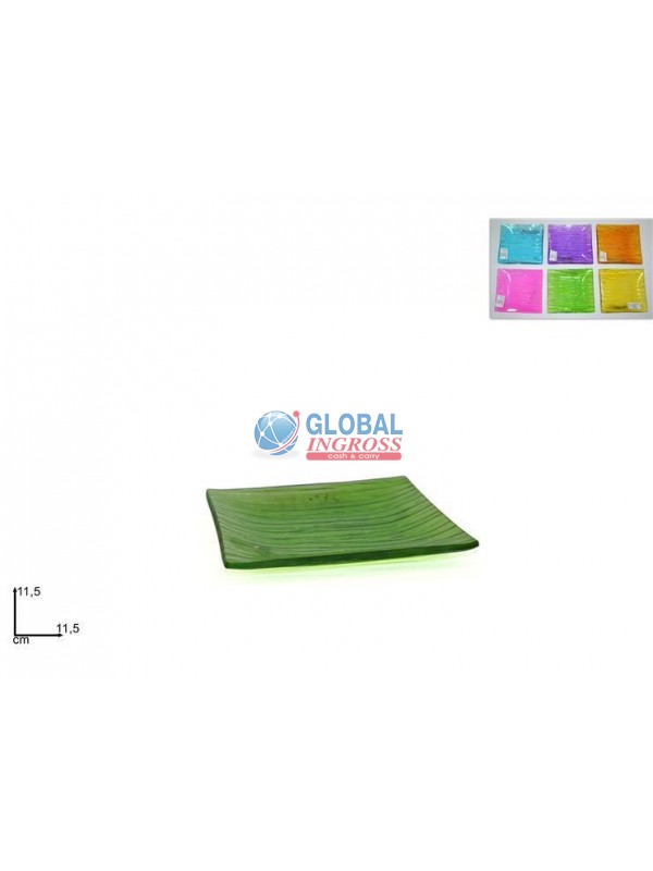 PIATTINO QUADRATO 11cm COL.ASS.