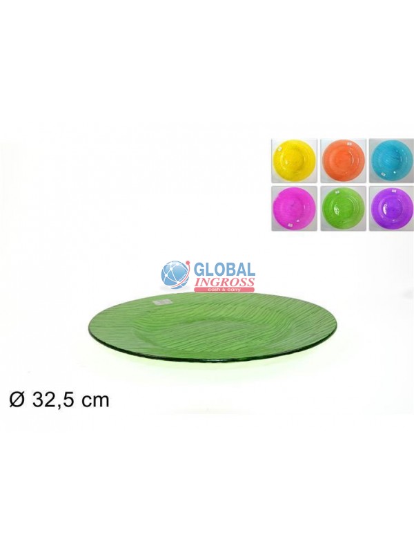 C/TAVOLA VETRO COL.ASS.32cm