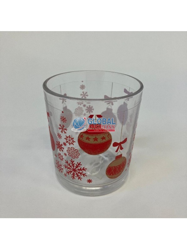 BICCHIERI NATALE VETRO PALLINE NATALE 6pz