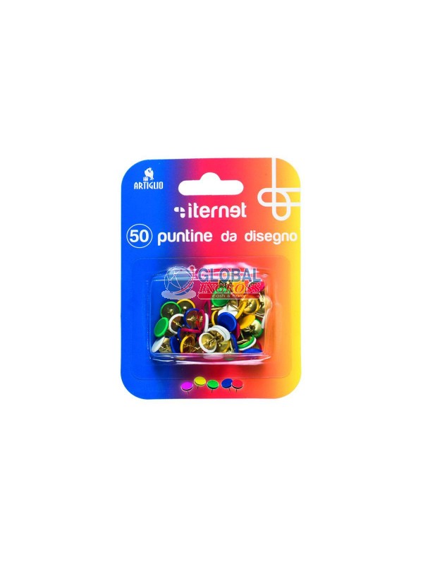 PUNTINE MULTICOLOR IN BLISTER 50pz