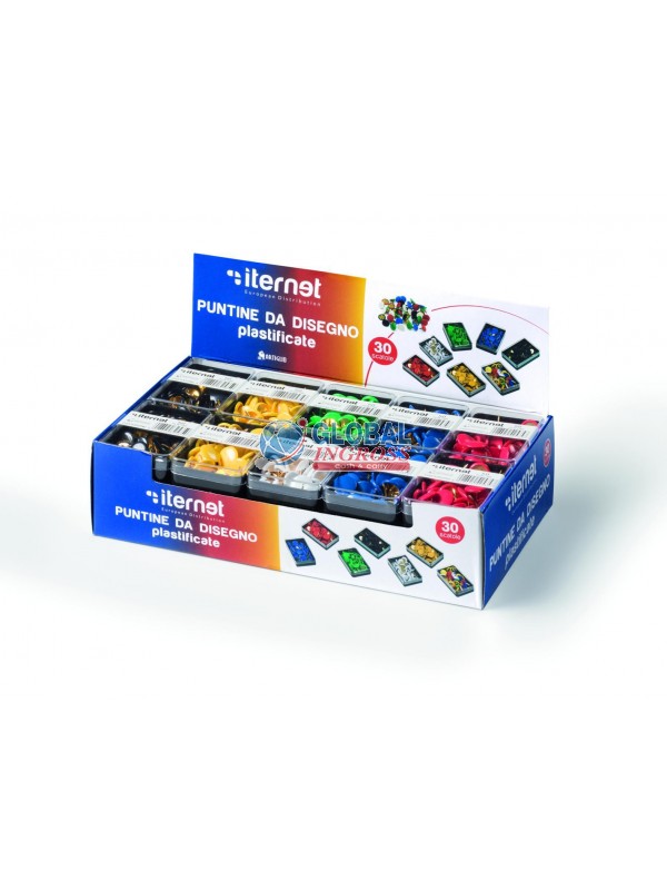 PUNTINE IN BOX 50pz MONOCOLORE 6 COL.ASS.