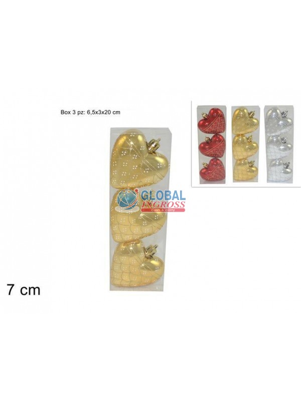 APPENDINI CUORI 3pz 7cm