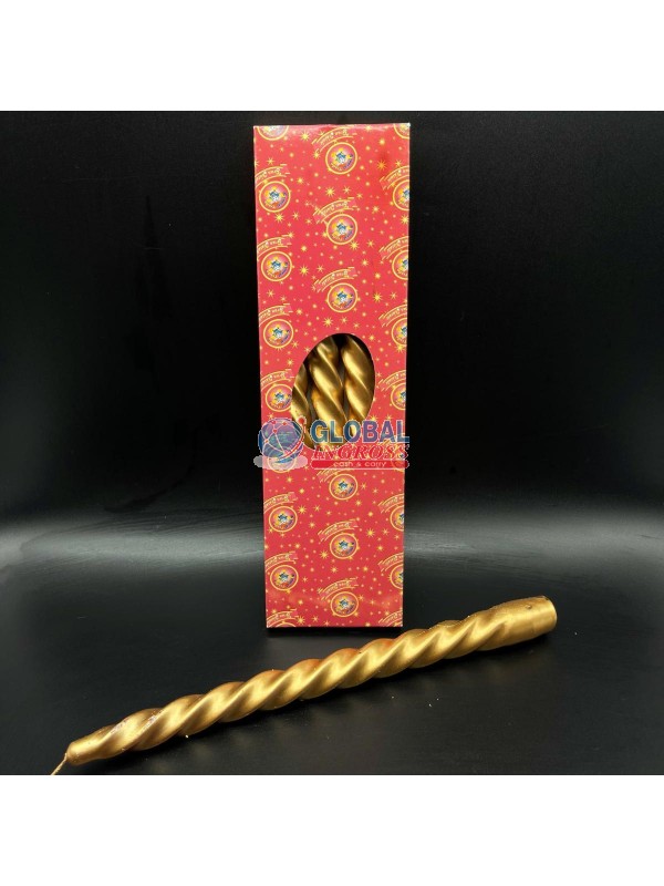 BOX 4 CANDELE SPIRALE ORO