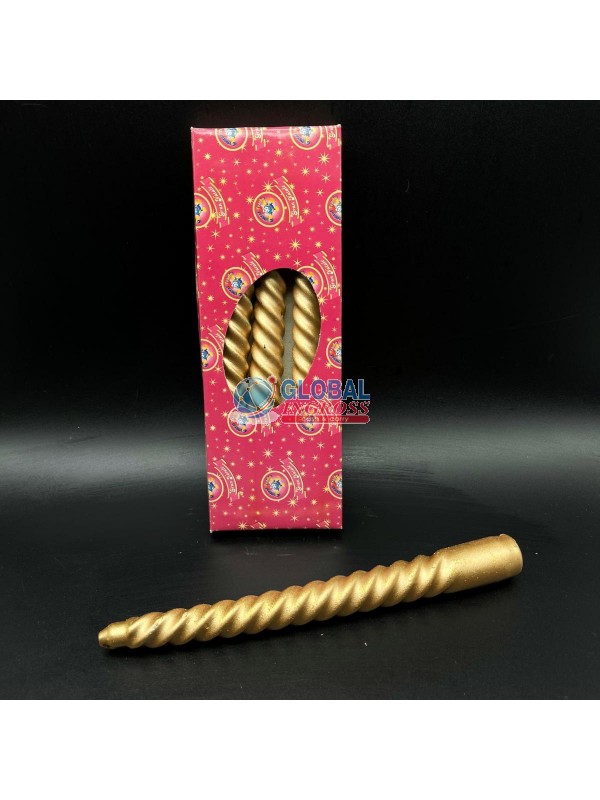 BOX 4 CANDELE SPIRALE ORO