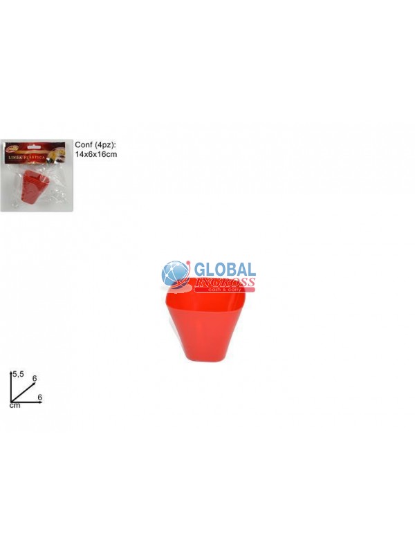 COPPETTA PL.ROSSO 4pz
