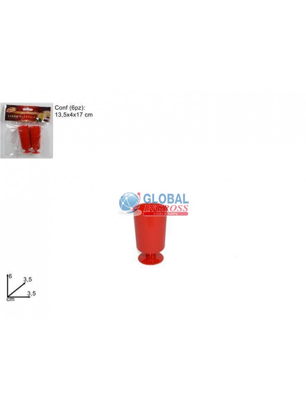 BICCHIERINO PL.ROSSO 6pz