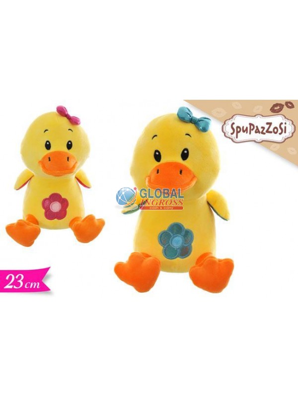 PELUCHE PULCINO C/FIORE23cm