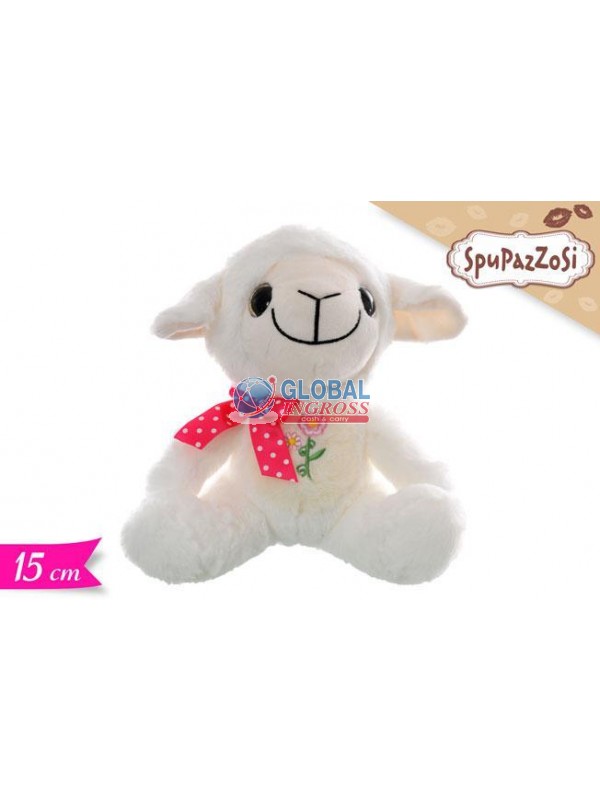 PELUCHE PECORA C/FIOCCO15cm