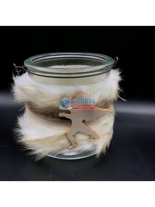 LANTERNA C/PELLICCIA 13cm 2colori