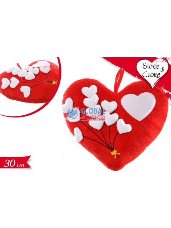 CUSCINO CUORE 30cm C/PALLONCINI
