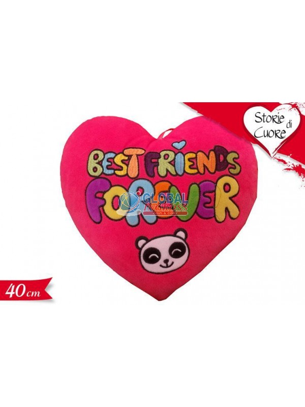 PELUCHE CUSCINO CUORE BEST FRIENDS FOREVER 40cm