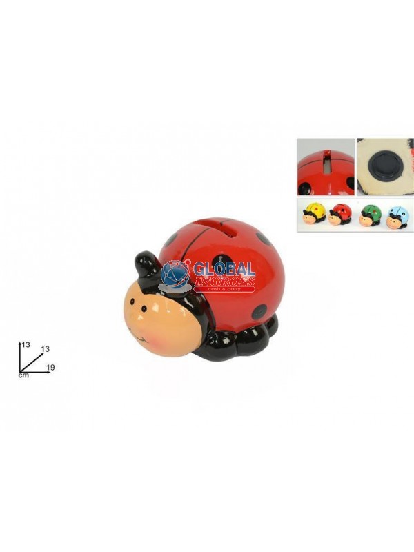 SALVADANAIO COCCINELLA 19cm COL.ASS.